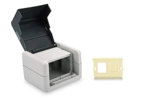 DIGITUS Data connection socket for Keystone modules IP44, surface-mounted, with  - Afbeelding 1 van 8