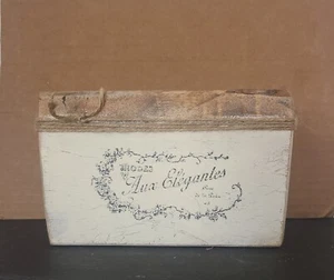 Molde de madera para azúcar/cera de 2 espacios pintado y estampado núcleo de casa de campo vintage  - Imagen 1 de 11