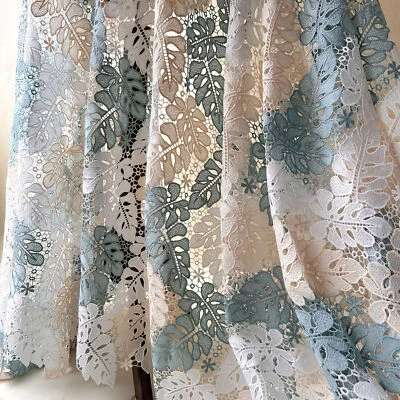 Tissu En Dentelle Guipure À Motifs Colorés Pour La Couture Et L'ameublement - Photo 1/4