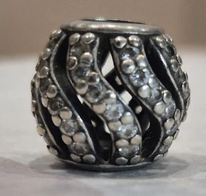 Genuine Pandora Clear Openwork Waves Winter Wisp Charm ALE 925 #791197CZ - Picture 1 of 4