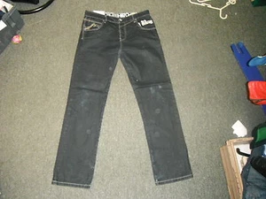 Pantalones de mezclilla para hombre Crosshatch falsos cintura 36"" pierna 33"" azul oscuro descoloridos - Imagen 1 de 6
