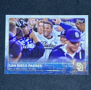 San Diego Padres Signed Auto 2015 Topps Team Card #342 ~ COA - Imagen 1 de 3
