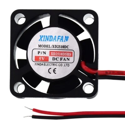 Xinda Mini Lüfter, 25 x 25 x 10 mm, Miniatur Ventilator, 3,56 m³/h, 5 V / DC - Bild 1 von 4