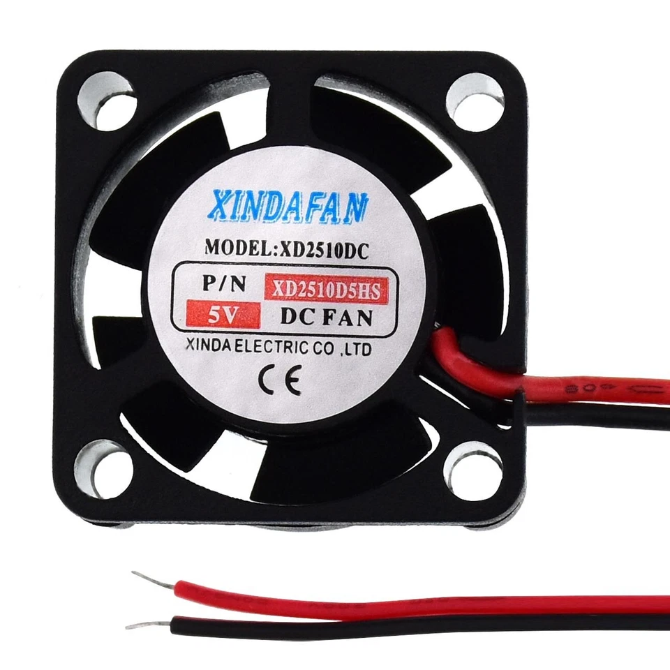 Xinda Mini Lüfter, 25 x 25 x 10 mm, Miniatur Ventilator, 3,56 m³/h, 5 V / DC - Bild 1 von 4