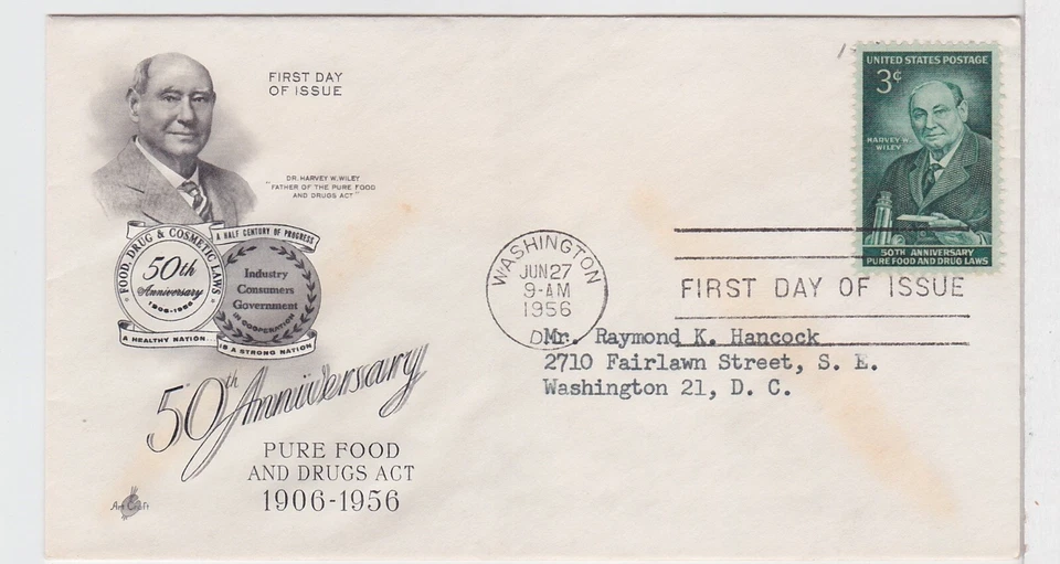 TurtlesTradingPost - FDA 50th Anniversary #1080 - 1956 FDC Artcraft - Image 1 of 1
