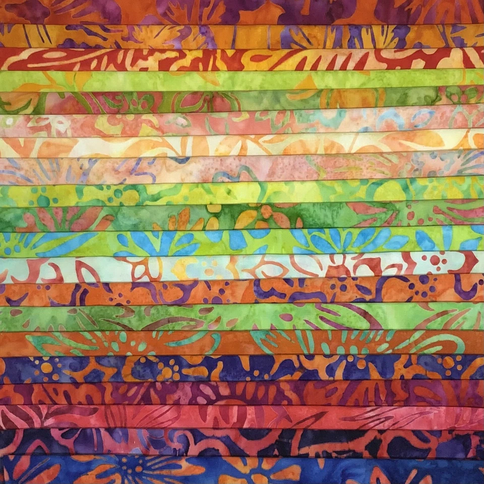 Lunn Fabric Batiks Stash Builder 20 Fat Quarters 100% Cotton Bright Bloom #416 - Image 1 of 1