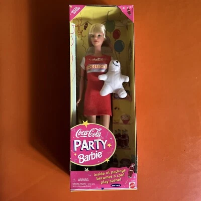 Muñeca Barbie Coca Cola Party 1998 Mattel edición especial #22964 nueva en caja rara Foto 1 de 4