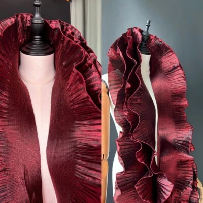 2M Metallic Organza Ruffled Fabric DIY Pleated Lace Trimming Edging Sewing Trim - Image 1 of 4