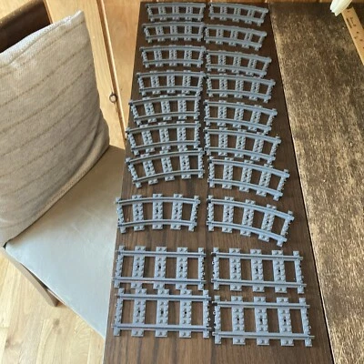 Lot of 20 Lego Train City RC CURVE/STRAIGHT Tracks 60197 60198 75955 10254 -USED - Image 1 of 4