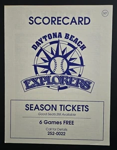 1990 DAYTONA BEACH EXPLORERS  Senior League  PROGRAM SCORECARD  ROSTER  NM - Picture 1 of 1