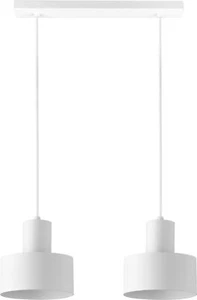 Hängelampe Pendelleuchte Weiß 2-flammig verstellbar E27 Metall Esstisch B-Ware - Bild 1 von 1