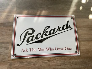 Vintage Packard ""Fragen Sie den Mann, der einen besitzt"" Service Porzellan Schild Gasöl - Bild 1 von 5