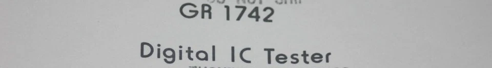 General Radio 1742 Digital IC tester Users Instruction Operating Manual - Image 1 of 1