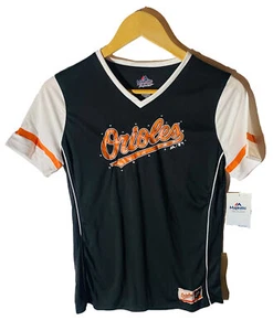 Majestic Youth Girls MLB Baltimore Orioles Curveball T-Shirt, Black, XL - Picture 1 of 7