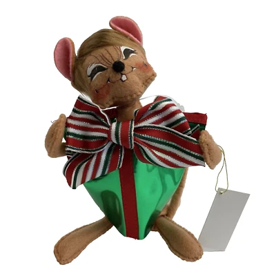 Muñeca Annalee Mouse 2018 Wannabe a Christmas Present 6" decoración #610818 nueva con etiquetas Foto 1 de 4