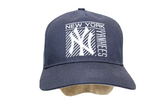 MLB New York Yankees Blue Snapback Hat Cap '47 Brand Rare Spellout Adjustable - Picture 1 of 7