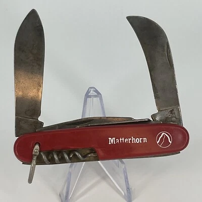 Vintage Imperial Prov RI USA Red MATTERHORN 7 Blade Camping Utility Pocket KNIFE - Image 1 of 4