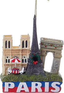 KURT ADLER 3.25" INTERNATIONAL TRAVEL DESTINATION PARIS CHRISTMAS ORNAMENT C7295 - Picture 1 of 2