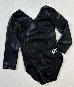 GK ELITE Competition LEOTARD Gymnastics BLACK Foil Mystique BODYSUIT Dance  CS - Picture 1 of 3