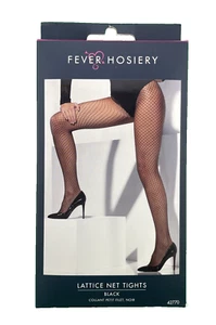 Fever Hosiery Lattice Net Tights - Black, One Size, Universal Fit for Adults - Picture 1 of 5