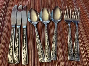 8 Lifetime Stainless Flatware Modern Trend Japan Pcs Forks Spoons Knives - Picture 1 of 5