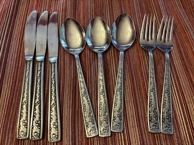 8 cubiertos de acero inoxidable de por vida tendencia moderna Japón piezas tenedores cucharas cuchillos Foto 1 de 4