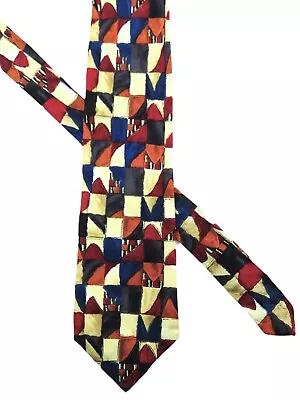 Corbata de seda Ferrell Reed para Nordstrom hecha a mano en América acuarela geométrica Foto 1 de 4