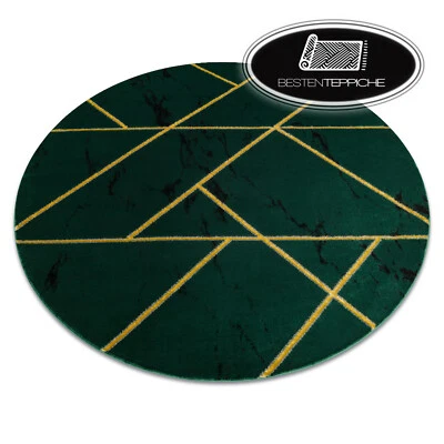 Moderne exklusive Teppiche "EMERALD" Kreis stilvoll Marmor, glamour grün gold - Bild 1 von 4