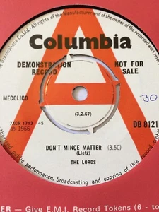 The Lords,Don't Mince Matter, DEMO,N. Mint,Columbia,Mod,Freakbeat,Garage,Psych - Picture 1 of 3