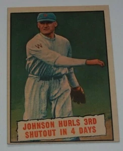 Walter Johnson Hurls #3rd Shutout in 4 Days #409 Topps 1961 - Picture 1 of 2