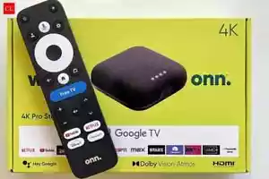 New 2024 onn. Google TV 4K Pro Streaming Device w/ Hands Free Voice Control - Picture 1 of 2