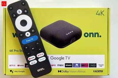 New 2024 onn. Google TV 4K Pro Streaming Device w/ Hands Free Voice Control - Image 1 of 4