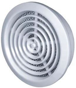 White/Brown 80mm Diameter Round Door Hole Air Vent Grille Woodwork Furniture - Picture 1 of 6