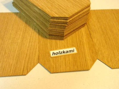 LENLUX Eiche Dachschindeln Holzschindeln. 150mm x 100mm x 2mm. L/B/H 100 Schindeln