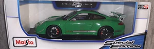 1:18 Maisto Porsche 911 GT3 RS 4.0 Super Performance Sports Car 1/18 GREEN - Picture 1 of 9