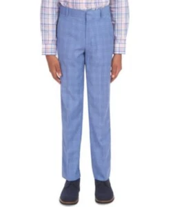 Tommy Hilfiger Boys' Flat-front Dress Pants in Blue Square Check Size 10 NWT - Picture 1 of 1
