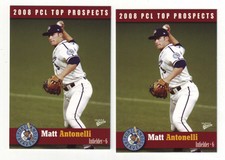 2008 MultiAd Pacific Coast League Top Prospects Matt Antonelli - 2 Card Lot