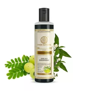 Khadi Natural Amla & Bhringraj Hair Shampoo Anti-Hair Fall Shampoo 210ml - Picture 1 of 6