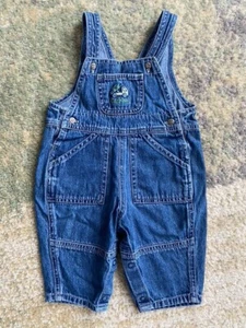 Oshkosh 100% Cotton Dump Truck Denim Overalls Infant Large (6-9 months) - Picture 1 of 7