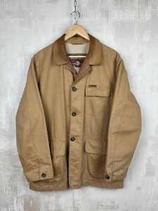 Marlboro Classics Vintage Jacket Brown Barn Coat Leather Collar Men's Size M - Picture 1 of 24
