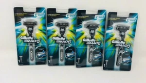 4x Gillette Mach3 Razor Blade Handle Include Refill Cartridge Gel Strip Glides - Picture 1 of 5