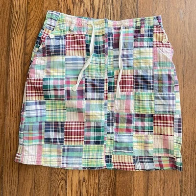 Falda Kim Rogers Patchwork Madras Talla 14P Pequeña Multicolor A Cuadros Preppy Foto 1 de 4