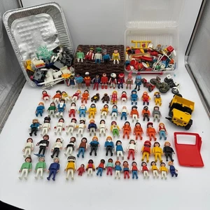 Vintage Playmobil Figures Lot of 80 + Accessories 1974–1990s Geobra W. Germany - Picture 1 of 17