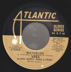 Abba Waterloo 7" vinyl USA Atlantic 1974 7". name written on b-side label - Picture 1 of 2