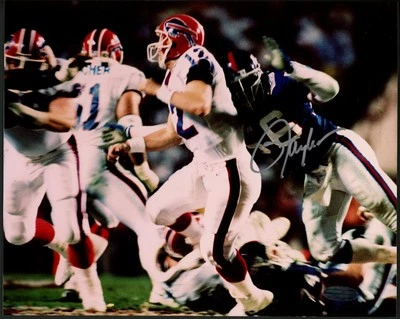 Foto firmada por Lawrence Taylor 8x10 (Gigantes - autógrafo) Salón de la fama - Certificado Steiner Foto 1 de 2