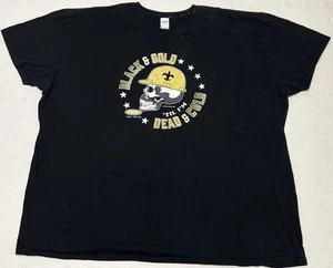 Gildan NFL New Orleans Saints Black and Gold TIL I’m Dead and Cold T-shirt 4 XL - Picture 1 of 5
