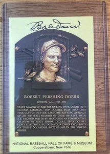 Robert (Bob) Doerr Signed Autograph 1986 HOF Gold Plaque Post Card Red Sox AUTO - Picture 1 of 7