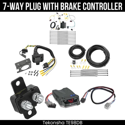Kit de cableado de 7 vías Tekonha + control de freno para Jeep Grand Cherokee 14-21 2022 WK Foto 1 de 4