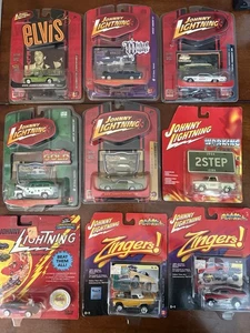 Johnny Lightning Assorted Lot of 9 Cars New Zingers Elvis Wicked Wagon - Picture 1 of 6