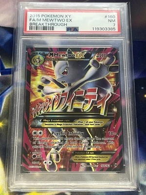 PSA 7 NM M Mewtwo EX Full Art 160/162 Breakthrough Holo Ultra Rare Pokémon - Image 1 of 2